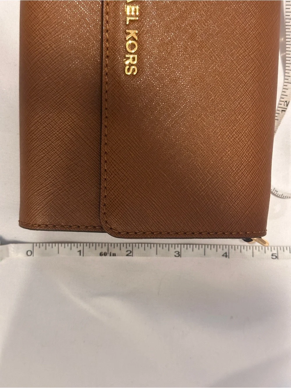 Michael Kors Brown Saffiano Leather Crossbody Wallet/ NWOT